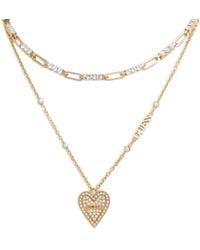 Guess - クリスタル ハート ネックレス - Lyst
