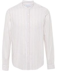 Manuel Ritz - Striped Slub-texture Shirt - Lyst
