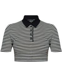 Dolce & Gabbana - Polo Crop A Righe - Lyst