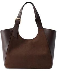 Furla - Suede-Panel Leather Tote Bag M - Lyst