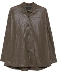 ELEH - Button-Down Leather Shirt Jacket - Lyst
