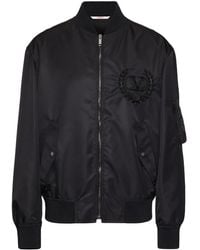 Valentino Garavani - Sequin-Embellished Zip-Up Bomber Jacket - Lyst
