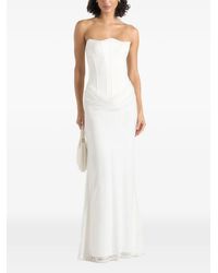 Manière De Voir - Corina Satin Corset Cowl-Lace Maxi Dress - Lyst