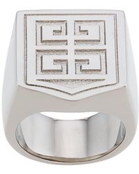 Givenchy Logo signet ring - Metálico