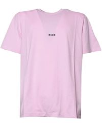 MSGM - Logo-Print Crew-Neck T-Shirt - Lyst