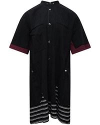 Undercover - Striped-Hem Shirt Dress - Lyst