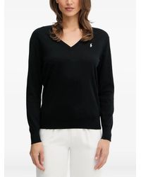 Polo Ralph Lauren - Maglione Con Scollo A V E Logo - Lyst