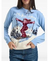 MC2 Saint Barth - Light- New Queen Crewneck Knit With Mi Fai Volare Embroidery Sweater - Lyst