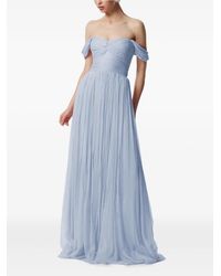 Framboise - Roselyn Off-Shoulder Silk Maxi Dress - Lyst