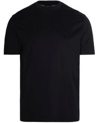 Emporio Armani - T-Shirt Met Logo-Reliëf - Lyst