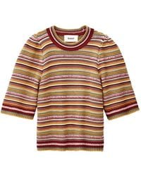 Ba&sh - Farfaela Striped Knitted T-shirt - Lyst