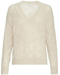 Brunello Cucinelli - Dazzling Abstract-Leaf Sweater - Lyst