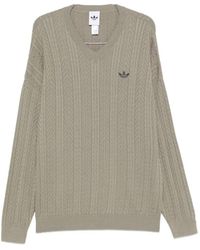 adidas - Cable-Knit V-Neck Sweater - Lyst