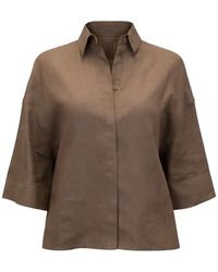 Max Mara - Mirano Linnen Blouse Met Wijde Mouwen - Lyst