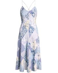 Polo Ralph Lauren - Vestido midi con diseño patchwork - Lyst