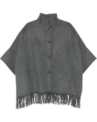 Yerse - High-Neck Fringed Coat - Lyst