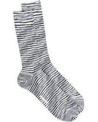 Missoni Gestreifte Socken mit Logo - Schwarz