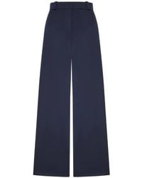 Giorgio Armani - Flat Front Tuxedo Wool Trousers With A Hidden Side Pleat - Lyst