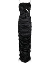 Del Core - Draped Silk Maxi Dress - Lyst