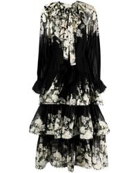 Zimmermann - Gestuftes Midikleid Mit Blumen-Print - Lyst