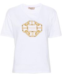 Twin Set - Logo-print Cotton T-shirt - Lyst