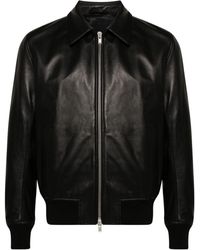 Lardini - Leather Bomber Jacket - Lyst