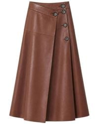 IRO - Jupe En Cuir À Boutonnière - Lyst