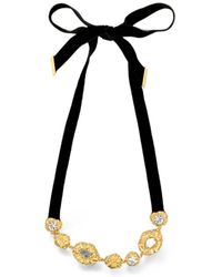 Oscar de la Renta - Hammered Crystal-Embellished Necklace - Lyst