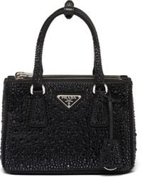 Prada - Galleria Crystal-embellished Satin Mini Bag - Lyst