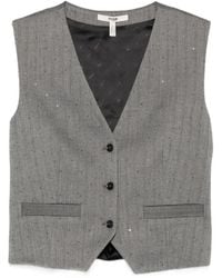 Maje - Striped Buttoned Waistcoat - Lyst