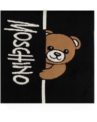 Moschino - Teddy Bear Intarsia-Knit Scarf - Lyst