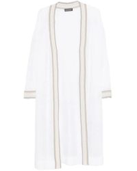 Lorena Antoniazzi - Striped-Detail Long-Sleeve Cardigan - Lyst
