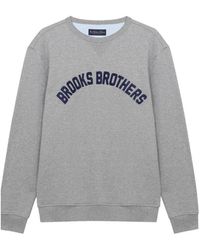 Brooks Brothers - Logo-Print Crew-Neck Sweatshirt - Lyst