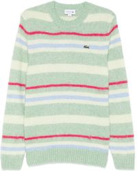 Lacoste - Striped Crew-Neck Sweater - Lyst