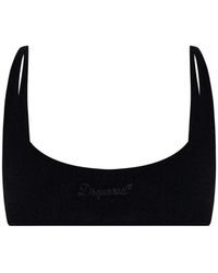 DSquared² - Logo-Embroidered Scoop-Neck Bikini Top - Lyst