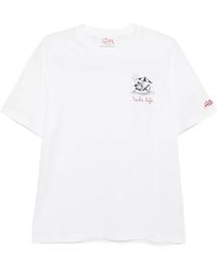 MC2 Saint Barth - Classic Fit Cotton Jersey T-Shirt Portofino With Sto Na Crema Embroidery - Lyst