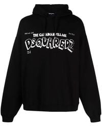 DSquared² - Logo-Print Cotton Hoodie - Lyst