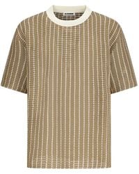Jil Sander - Striped Open-Knit T-Shirt - Lyst