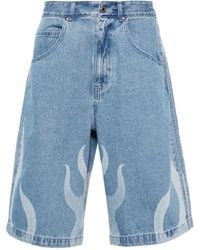adidas - Jeans-Shorts mit Flammen-Print - Lyst