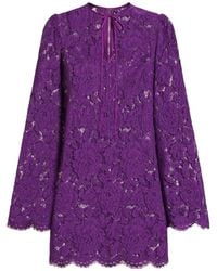 Dolce & Gabbana - Lace Mini Dress - Lyst