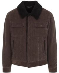 Tom Ford - Veste En Velours Côtelé À Col Contrastant - Lyst