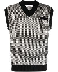 Helmut Lang - Checked V-Neck Sweater Vest - Lyst