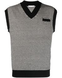 Helmut Lang - Checked V-Neck Sweater Vest - Lyst