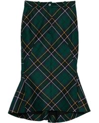 McQueen - Kickback-Detail Plaid Skirt - Lyst