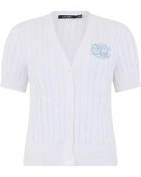 Ralph Lauren - Cable-Knit Embroidered Cardigan - Lyst