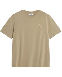 Maison Kitsuné - Fox-Embroidered Cotton T-Shirt - Lyst