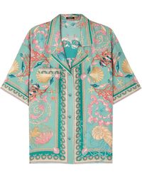Versace - Underwater Barocco Blouse Met Korte Mouwen - Lyst