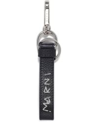 Marni - Logo-Embroidered Leather Keyring - Lyst