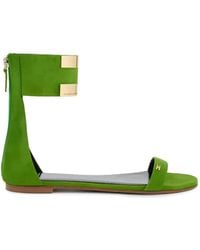 Elisabetta Franchi - Ankle-Strap Logo-Plaque Sandals - Lyst