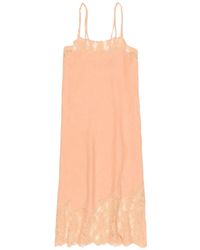 Bimba Y Lola - Washed Linen Lace Midi Dress - Lyst